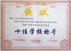 我校榮獲2007年度中國當代素質(zhì)教育十佳學校稱號